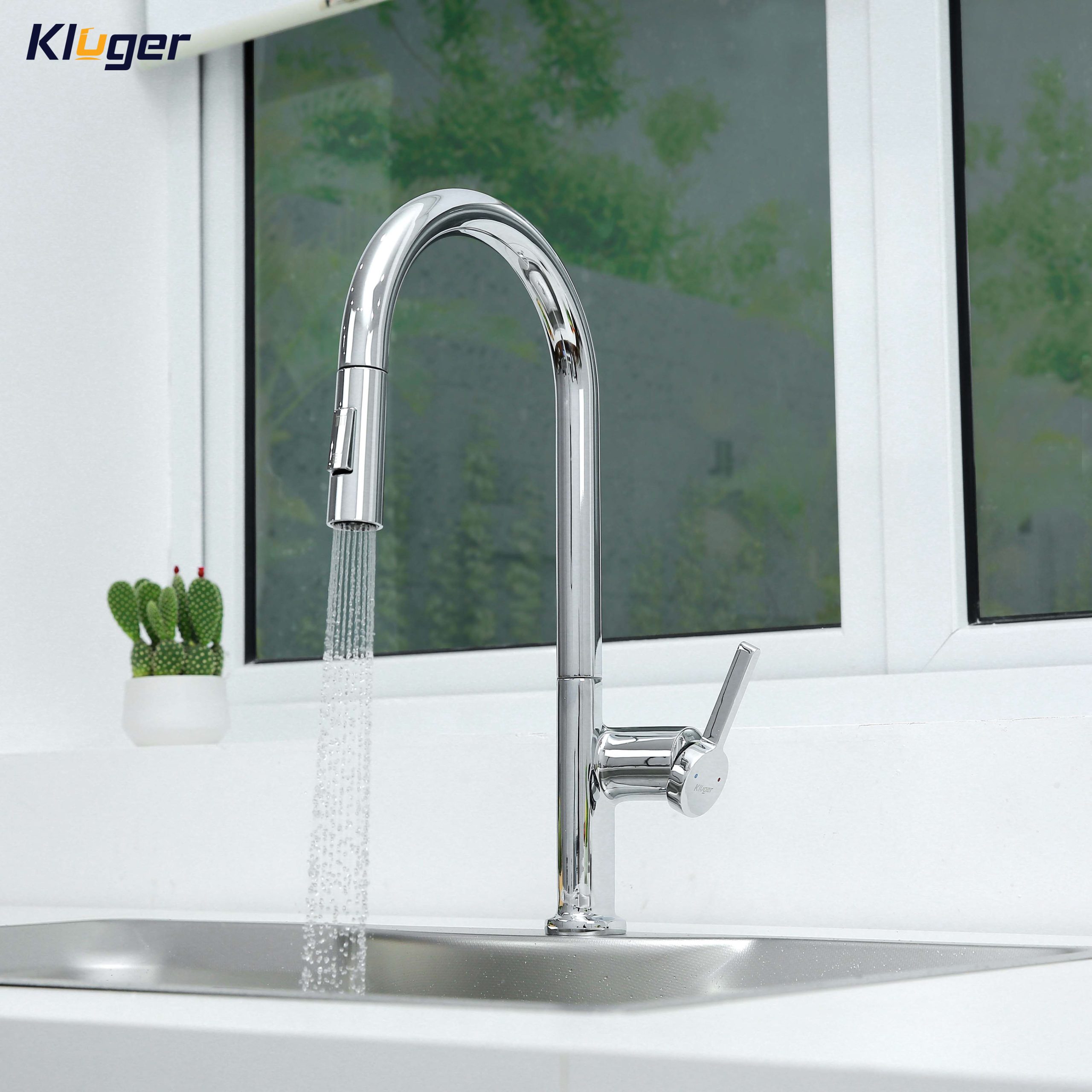 Vòi chậu bếp nóng lạnh dây rút VINCENT KLUGER KLF0003C - 9