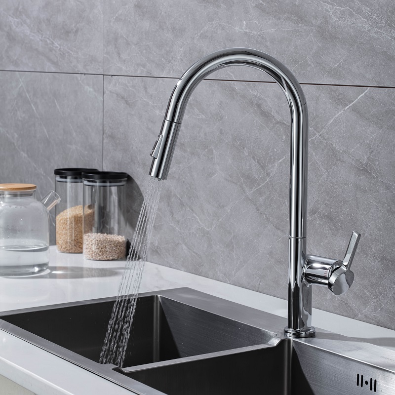 Vòi chậu bếp nóng lạnh dây rút VINCENT KLUGER KLF0003C - 11