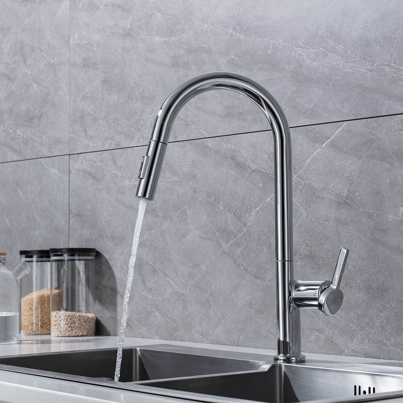 Vòi chậu bếp nóng lạnh dây rút VINCENT KLUGER KLF0003C - 12