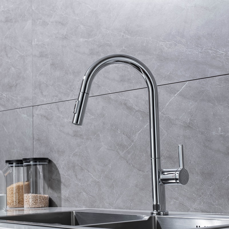 Vòi chậu bếp nóng lạnh dây rút VINCENT KLUGER KLF0003C - 13