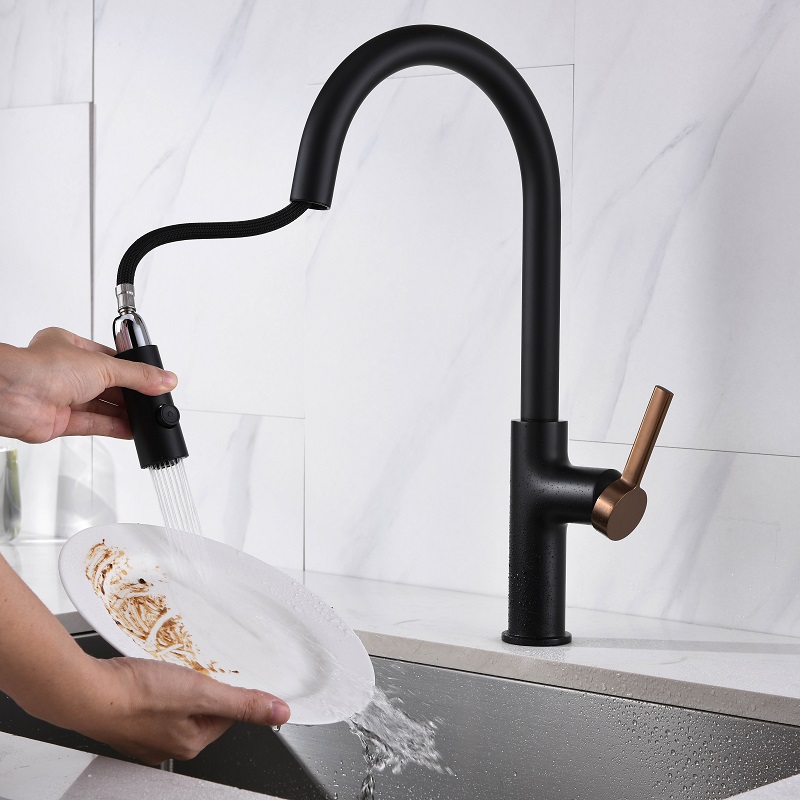 Vòi chậu bếp nóng lạnh dây rút PLUTO KLUGER KLF0005C (KLF0005B) - 15