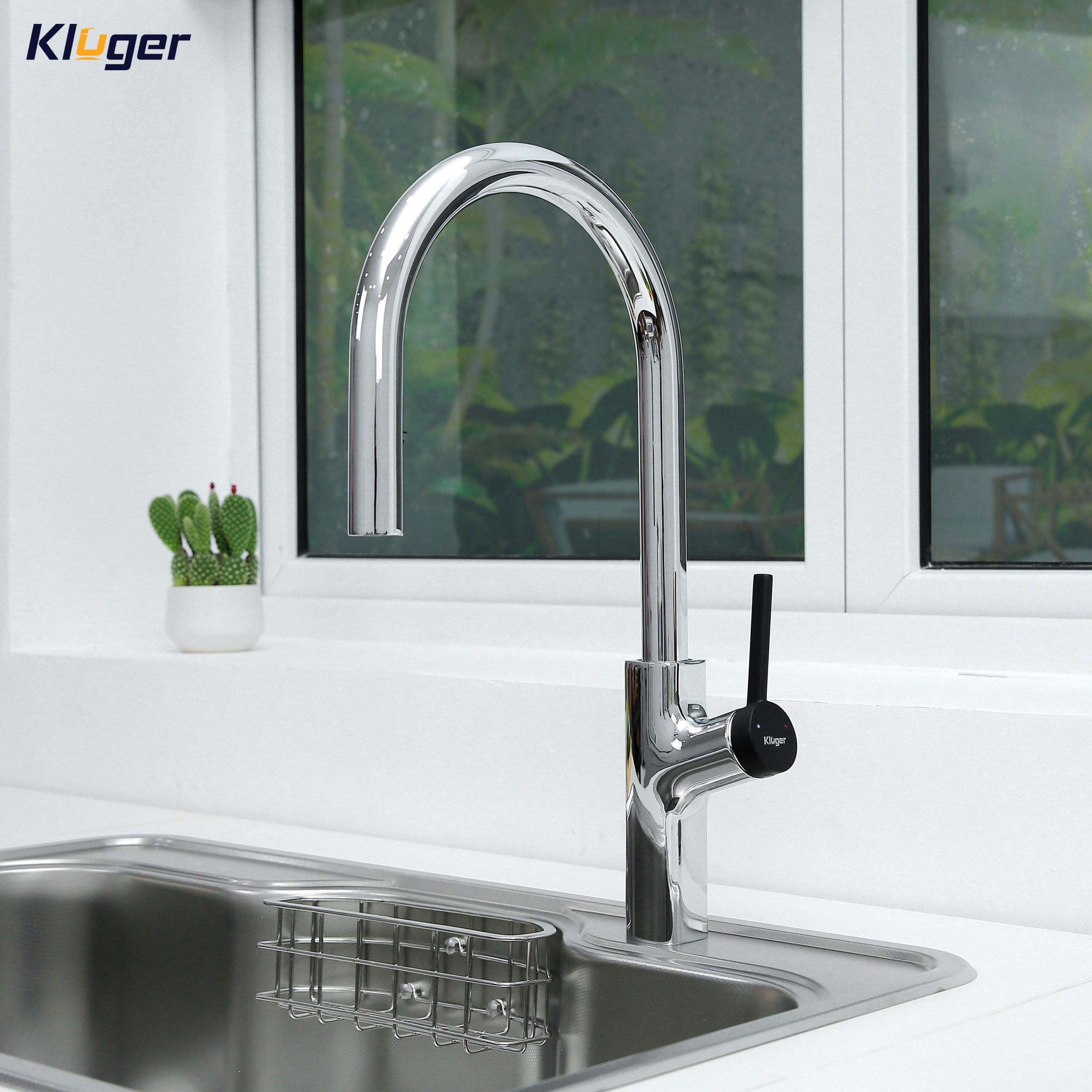 Vòi chậu bếp nóng lạnh dây rút LUNAR KLUGER KLF0006C - 8