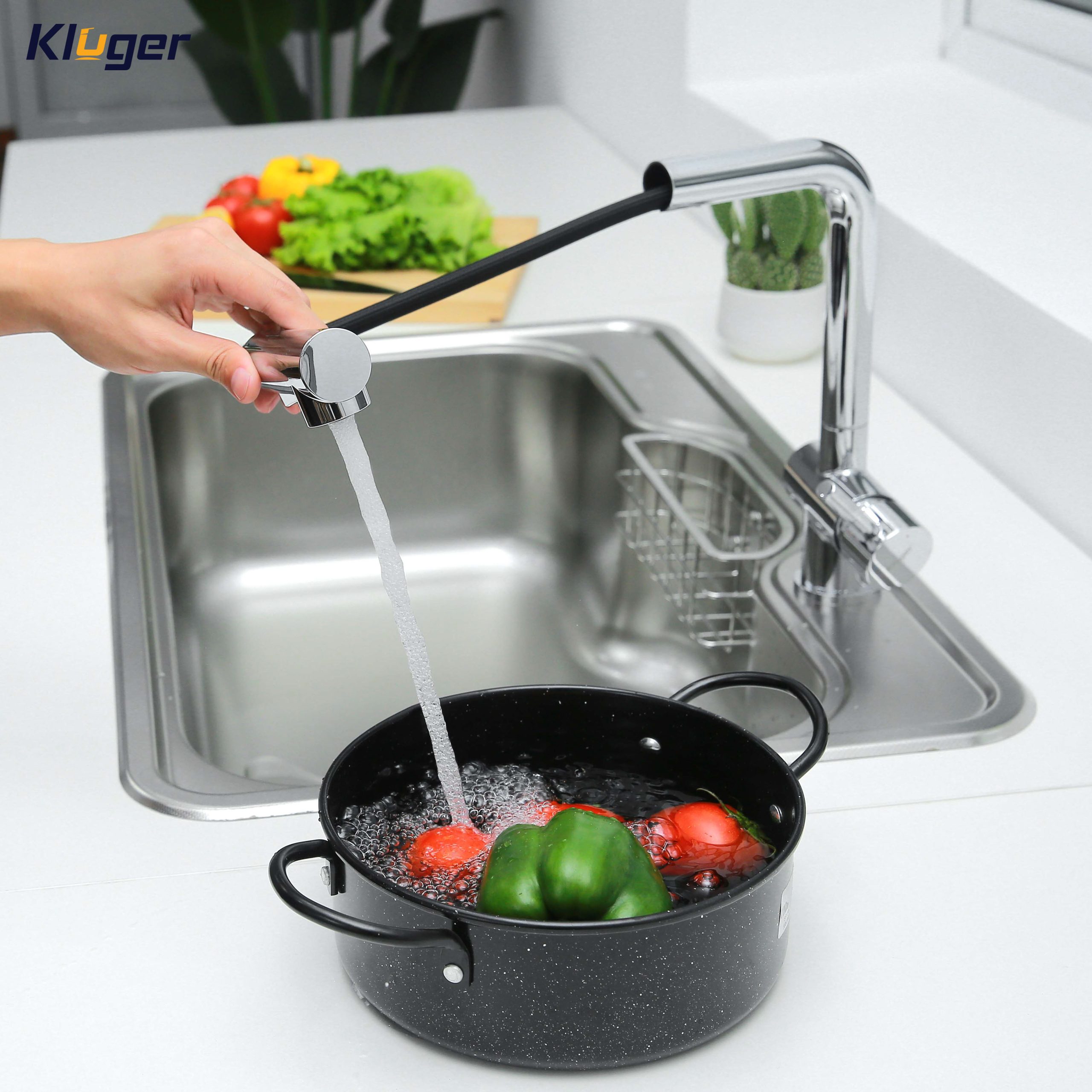 Vòi chậu bếp nóng lạnh dây rút HOPE KLUGER KLF0013C - 2