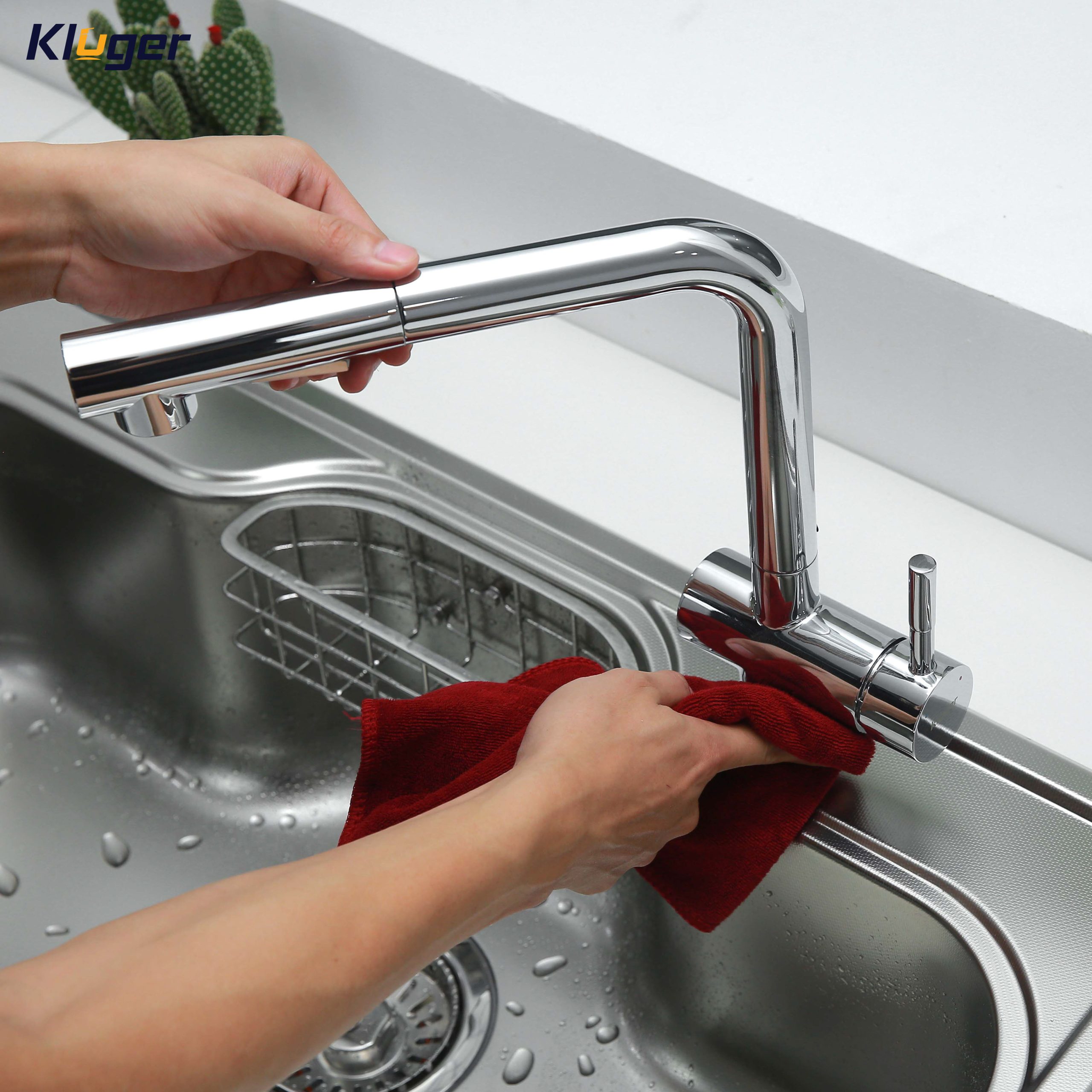 Vòi chậu bếp nóng lạnh dây rút HOPE KLUGER KLF0013C - 4