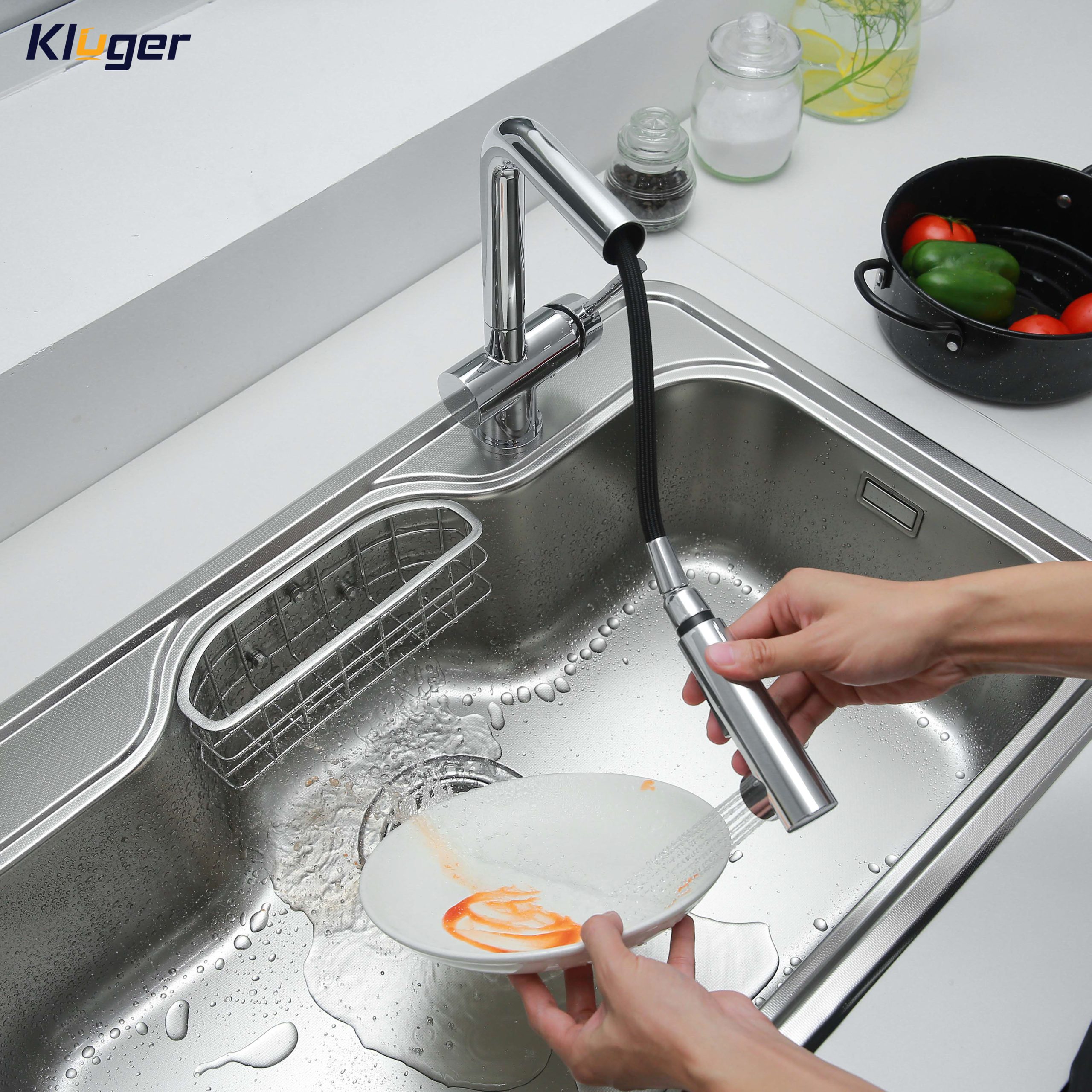 Vòi chậu bếp nóng lạnh dây rút HOPE KLUGER KLF0013C - 5