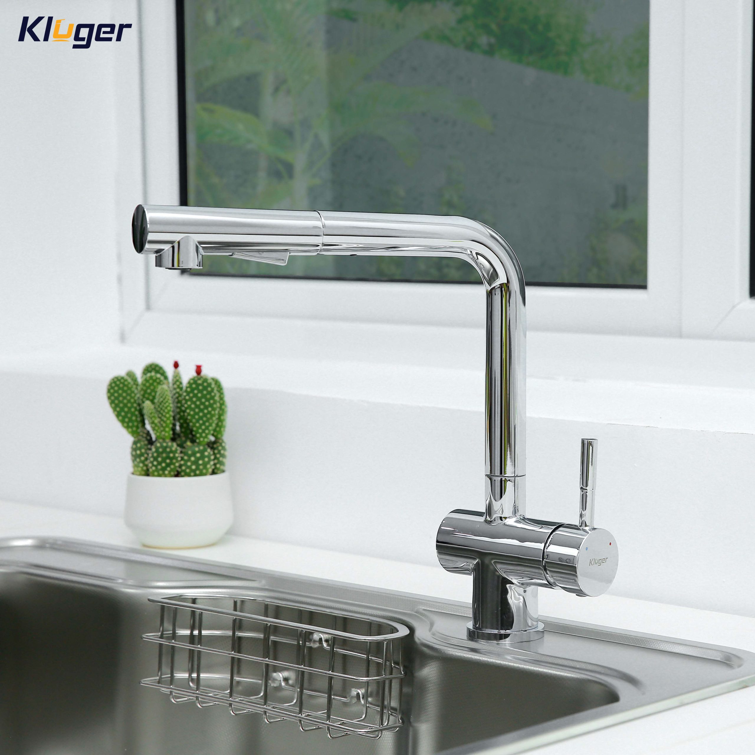 Vòi chậu bếp nóng lạnh dây rút HOPE KLUGER KLF0013C - 8