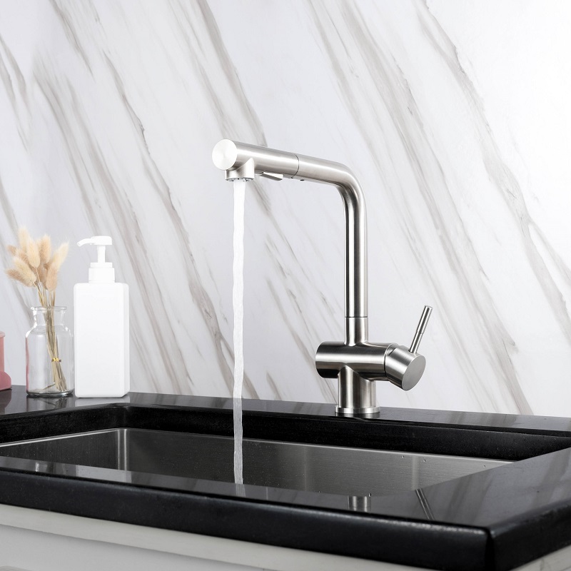 Vòi chậu bếp nóng lạnh dây rút HOPE KLUGER KLF0013C - 12