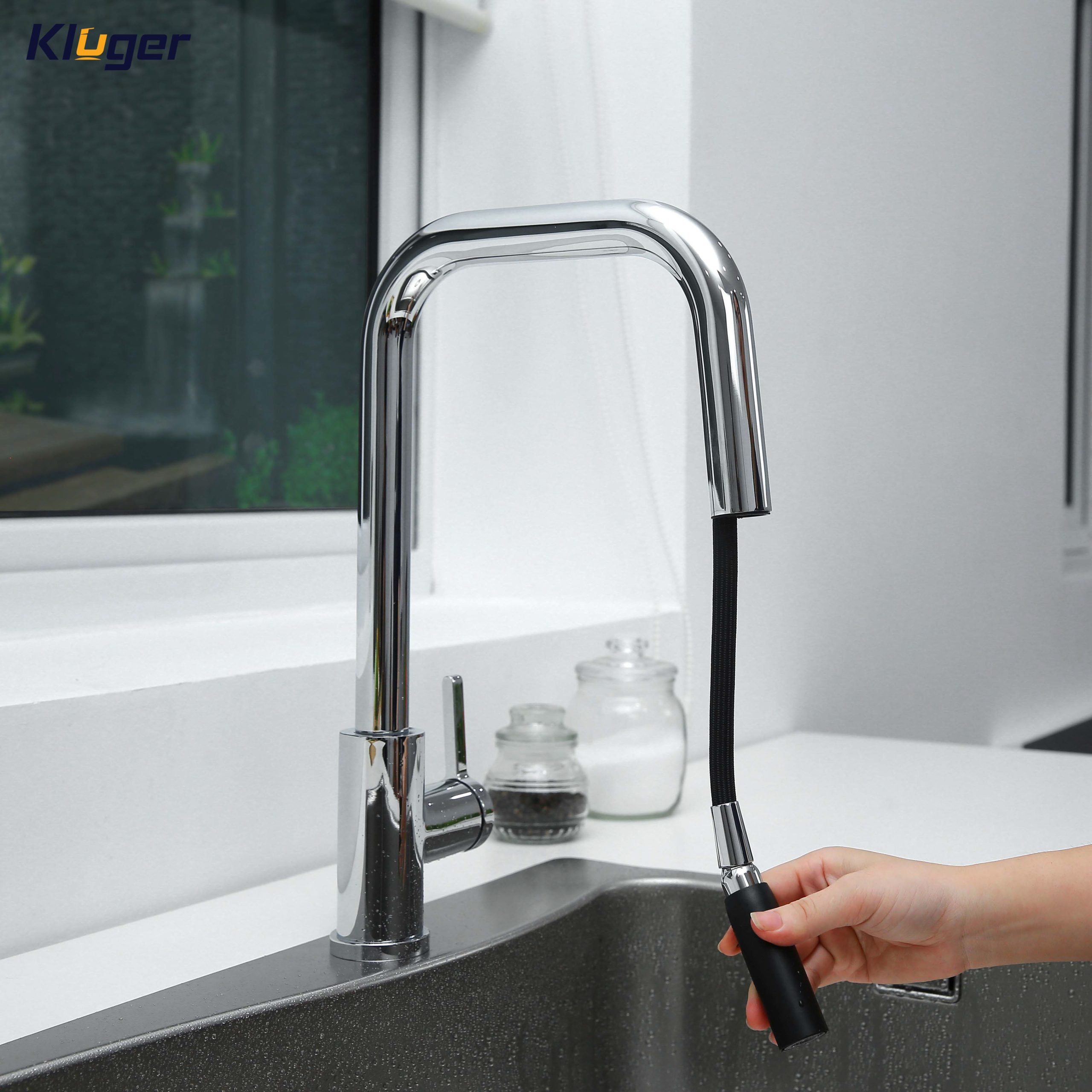 Vòi chậu bếp nóng lạnh dây rút LEO KLUGER KLF0015C - 2