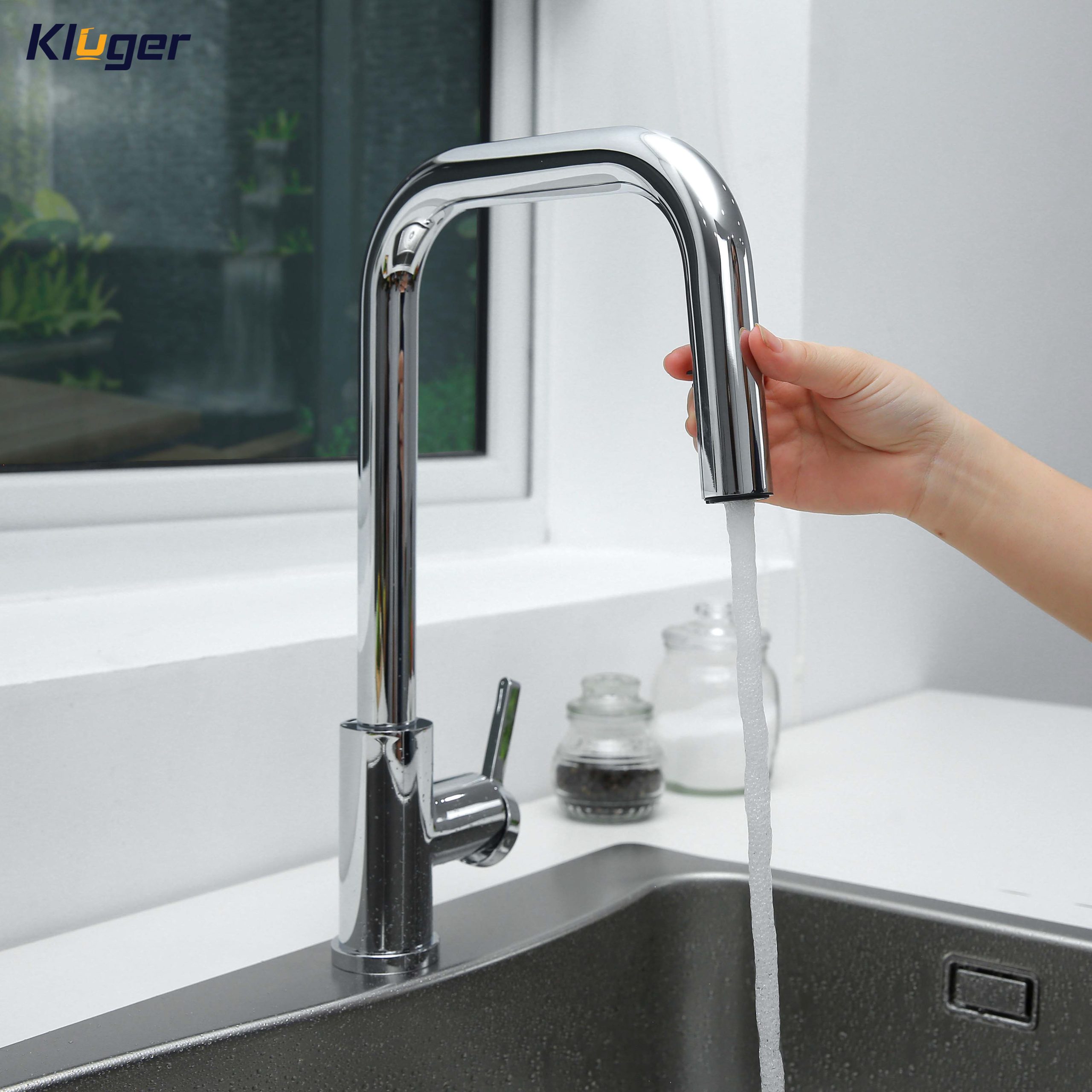 Vòi chậu bếp nóng lạnh dây rút LEO KLUGER KLF0015C - 4