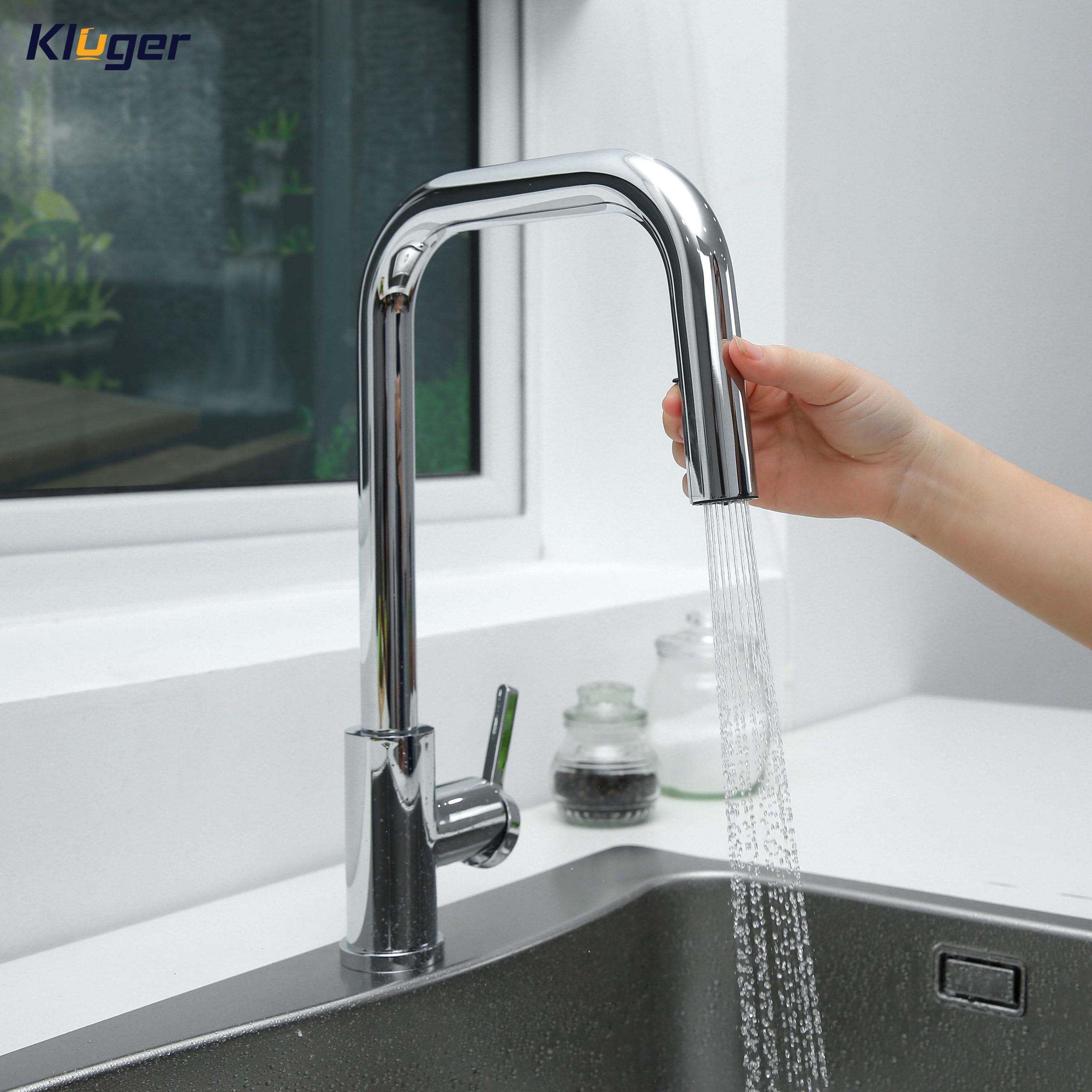 Vòi chậu bếp nóng lạnh dây rút LEO KLUGER KLF0015C - 6