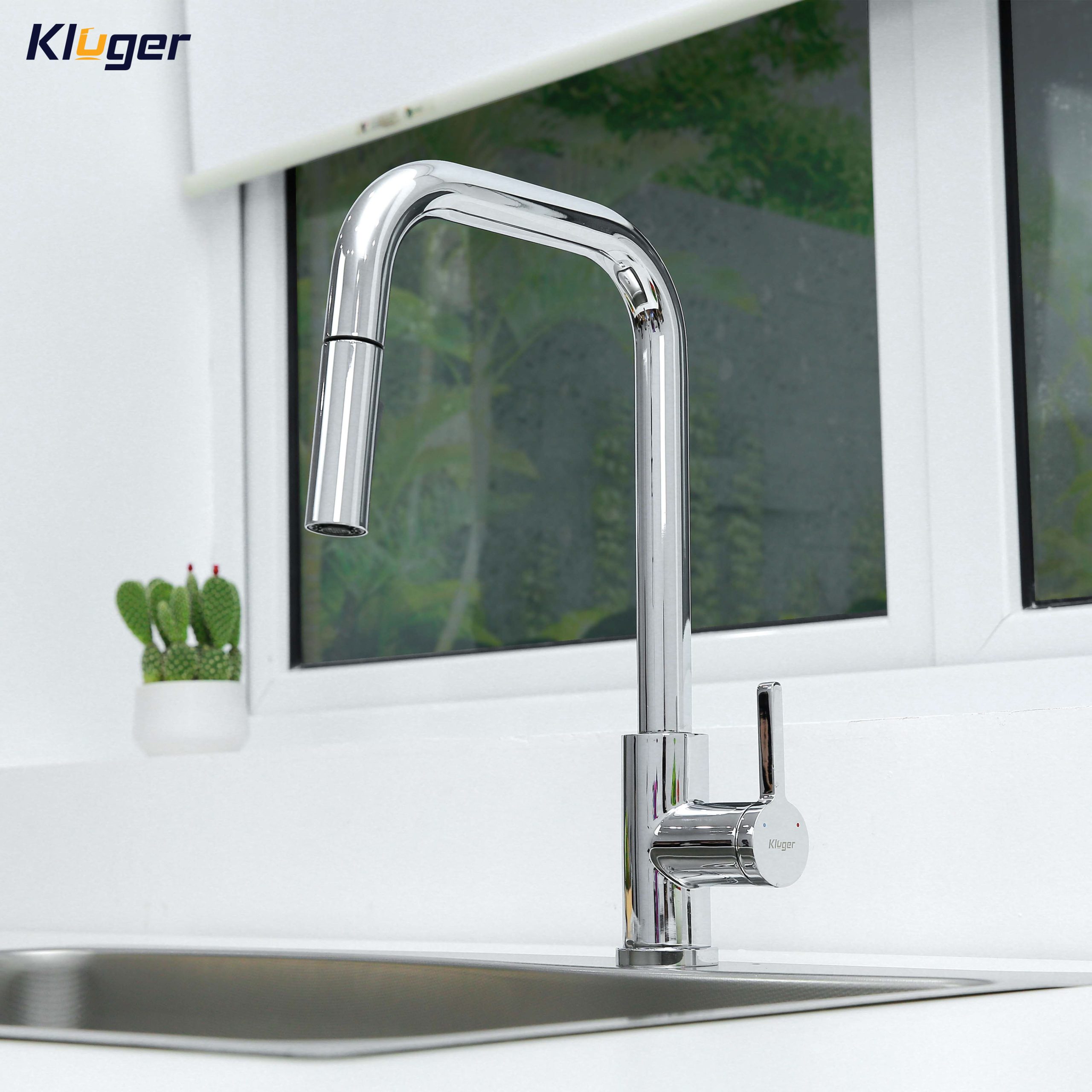 Vòi chậu bếp nóng lạnh dây rút LEO KLUGER KLF0011C - 4