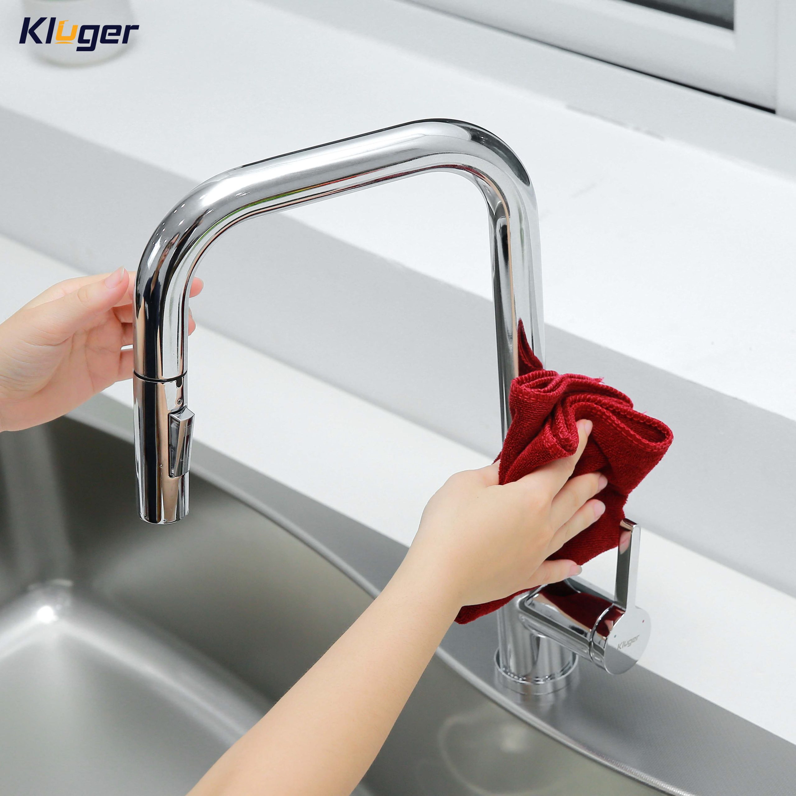 Vòi chậu bếp nóng lạnh dây rút LEO KLUGER KLF0011C - 7