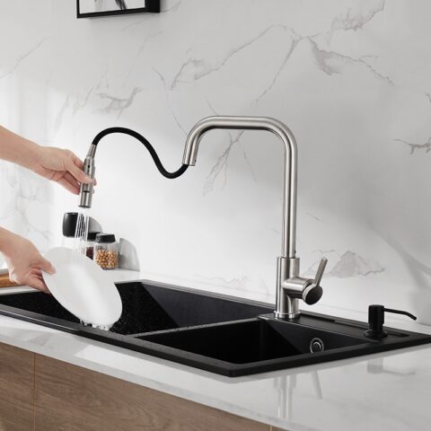 Vòi chậu bếp nóng lạnh dây rút LEO KLUGER KLF0011C - 10