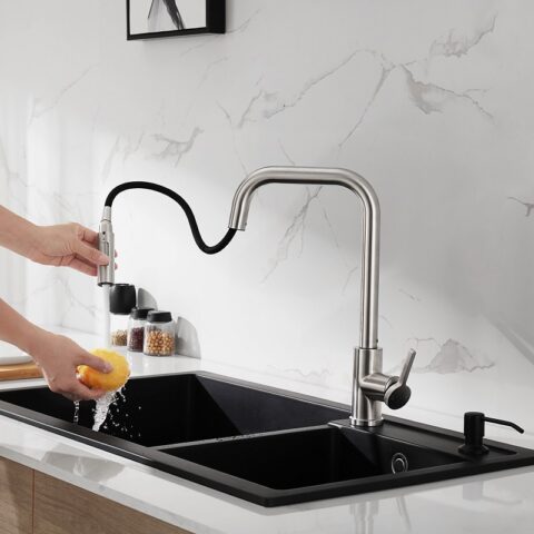 Vòi chậu bếp nóng lạnh dây rút LEO KLUGER KLF0011C - 11
