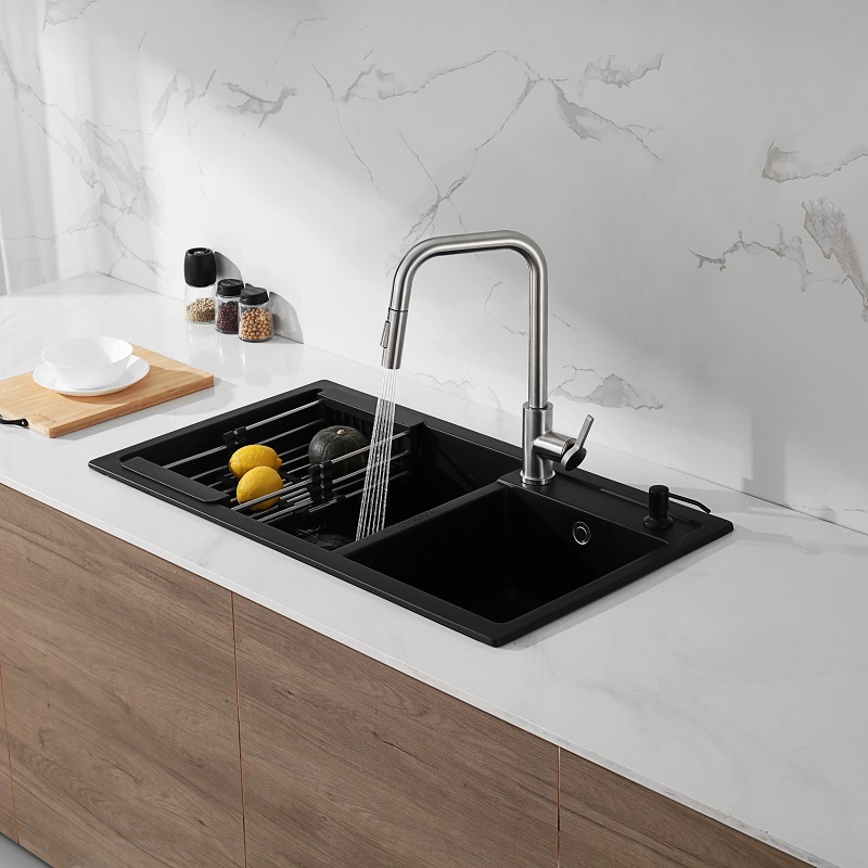 Vòi chậu bếp nóng lạnh dây rút LEO KLUGER KLF0011C - 12
