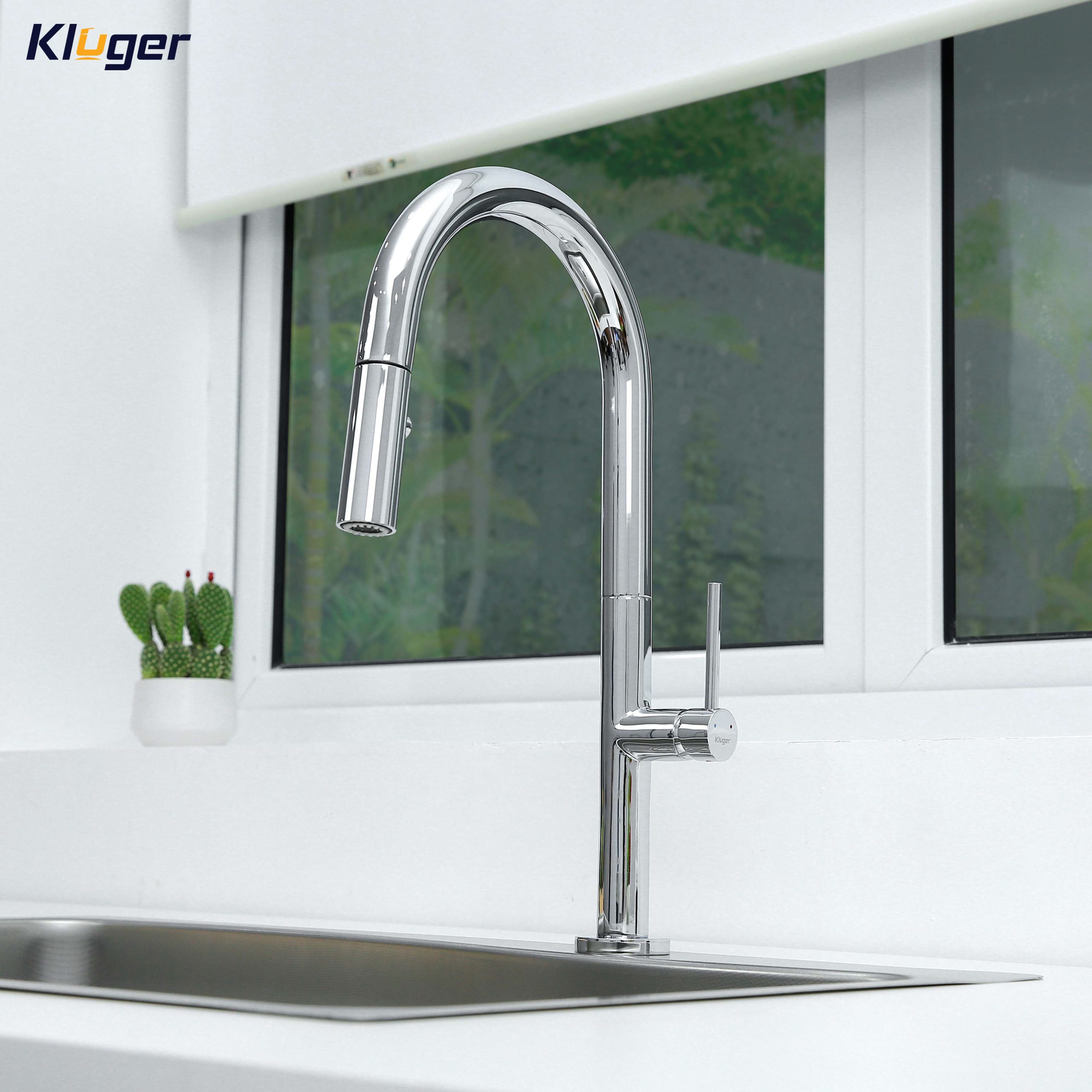 Vòi chậu bếp nóng lạnh dây rút JADE KLUGER KLF0010B (KLF0010C) - 4