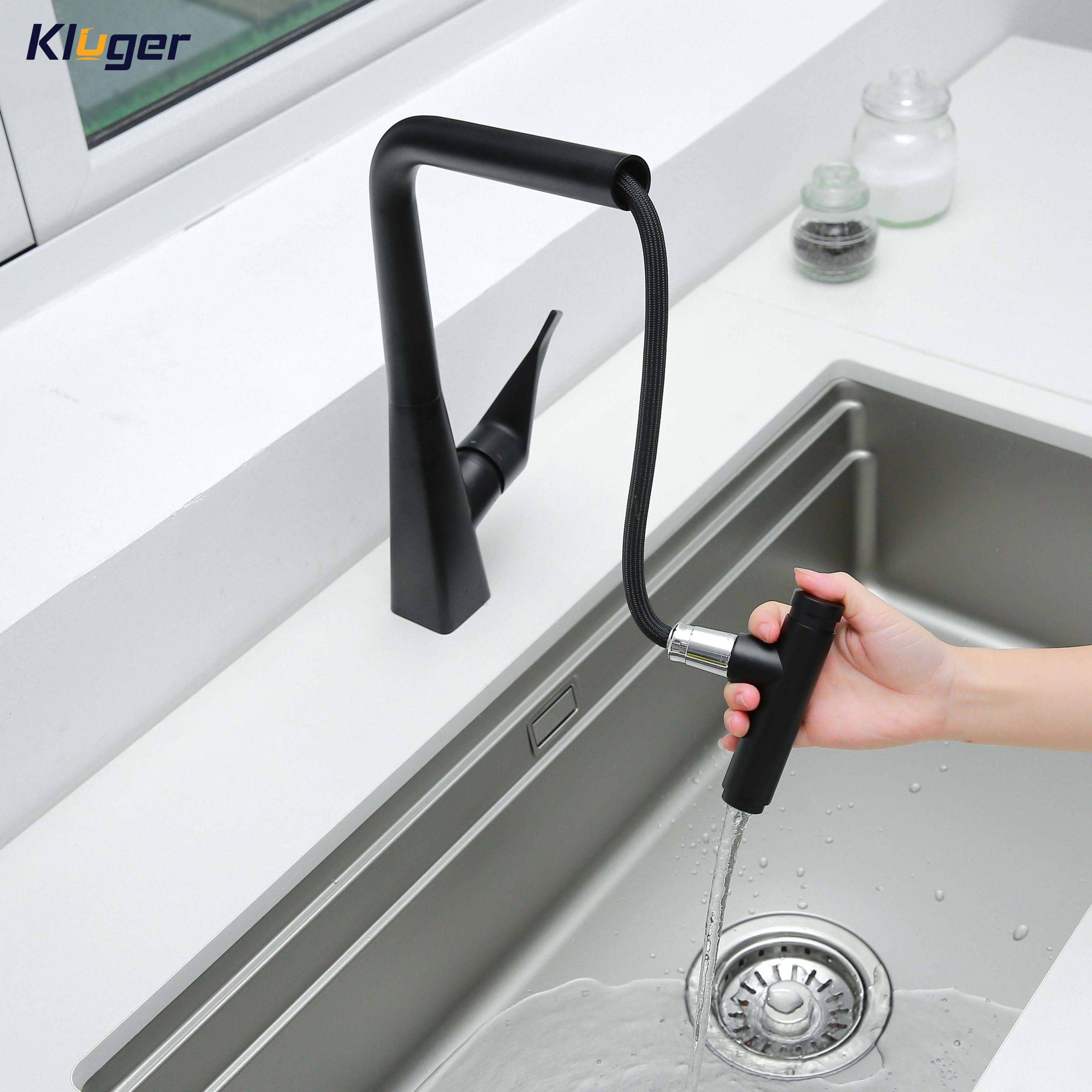 Vòi chậu bếp nóng lạnh dây rút GRACE Kluger KLF0016B (KLF0016C) - 3