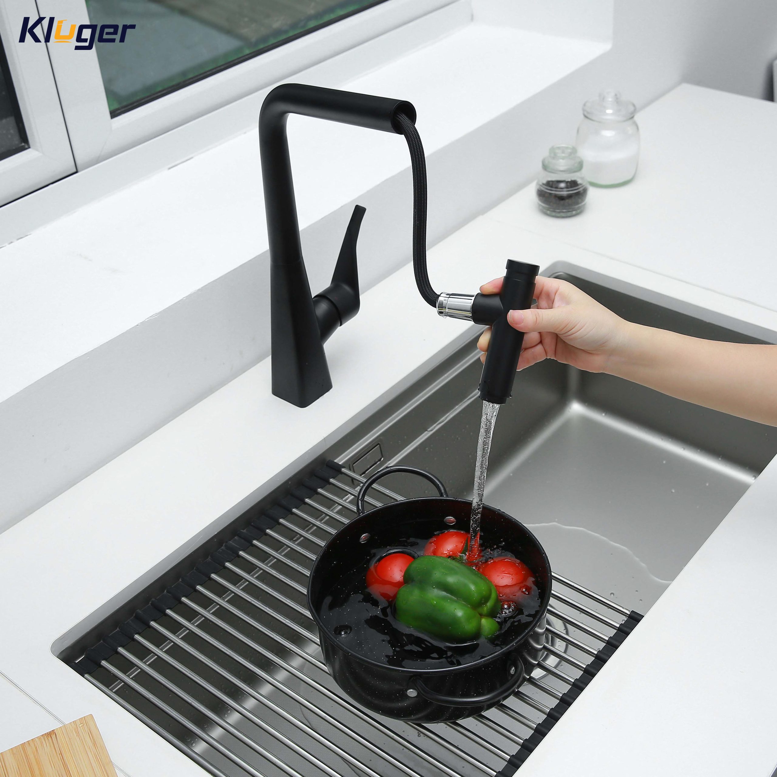 Vòi chậu bếp nóng lạnh dây rút GRACE Kluger KLF0016B (KLF0016C) - 8
