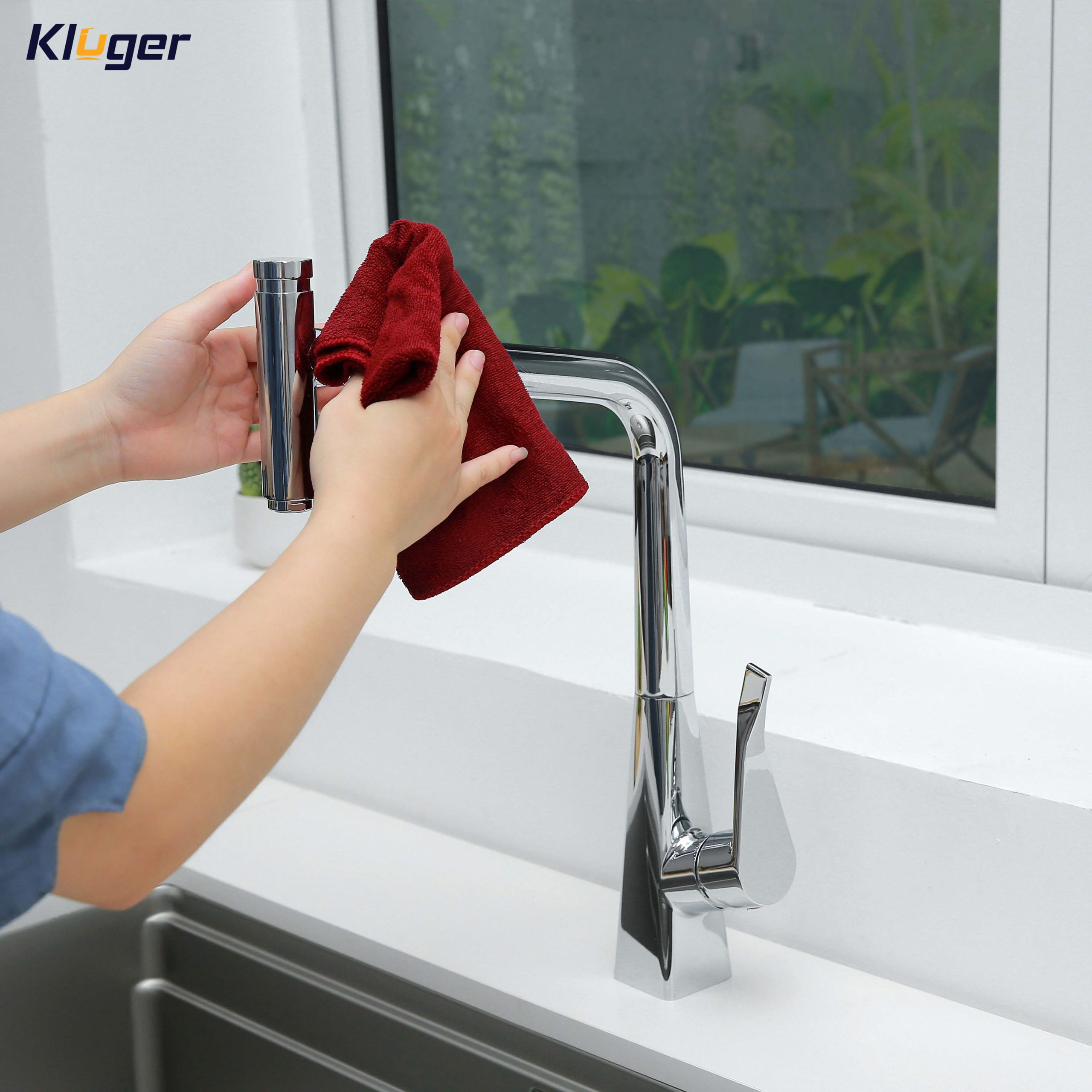 Vòi chậu bếp nóng lạnh dây rút GRACE Kluger KLF0016B (KLF0016C) - 9