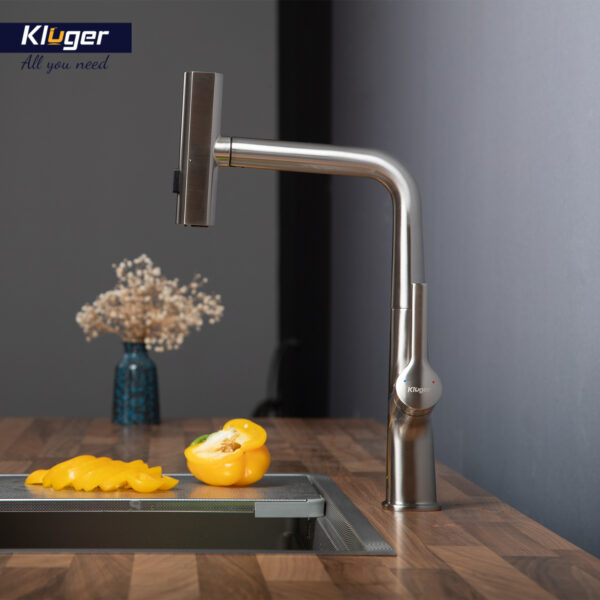 Vòi bếp nóng lạnh dây rút RAIN KLUGER KLF0018B / KLF0018S - 2