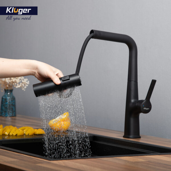 Vòi bếp nóng lạnh dây rút RAIN KLUGER KLF0018B / KLF0018S - 3