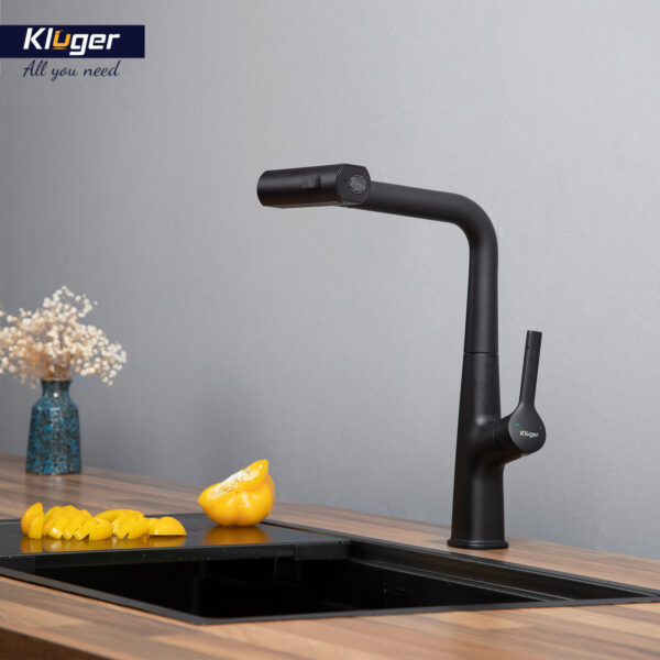 Vòi bếp nóng lạnh dây rút RAIN KLUGER KLF0018B / KLF0018S - 4