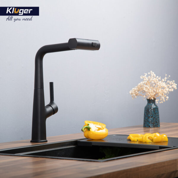 Vòi bếp nóng lạnh dây rút RAIN KLUGER KLF0018B / KLF0018S - 5