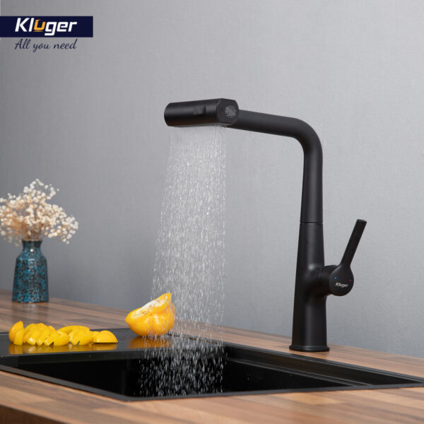 Vòi bếp nóng lạnh dây rút RAIN KLUGER KLF0018B / KLF0018S - 6