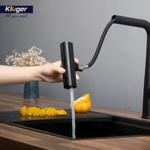 Vòi bếp nóng lạnh dây rút RAIN KLUGER KLF0018B / KLF0018S - 9