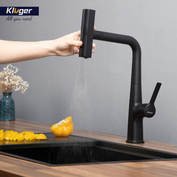 Vòi bếp nóng lạnh dây rút RAIN KLUGER KLF0018B / KLF0018S - 12