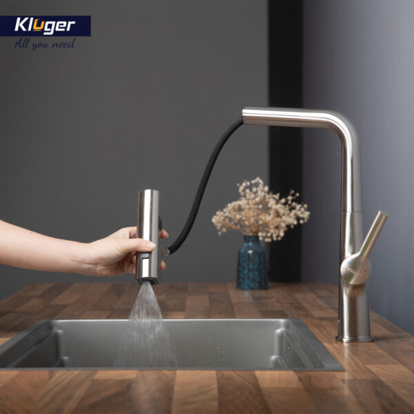 Vòi bếp nóng lạnh dây rút RAIN KLUGER KLF0018B / KLF0018S - 17