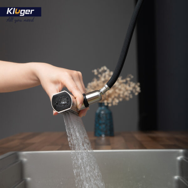 Vòi bếp nóng lạnh dây rút RAIN KLUGER KLF0018B / KLF0018S - 21