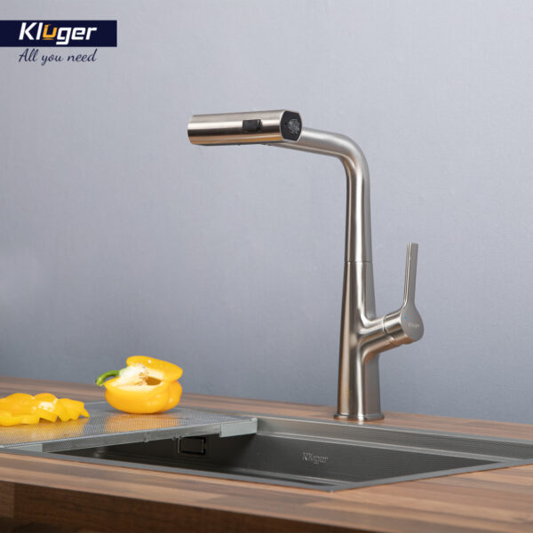 Vòi bếp nóng lạnh dây rút RAIN KLUGER KLF0018B / KLF0018S - 24