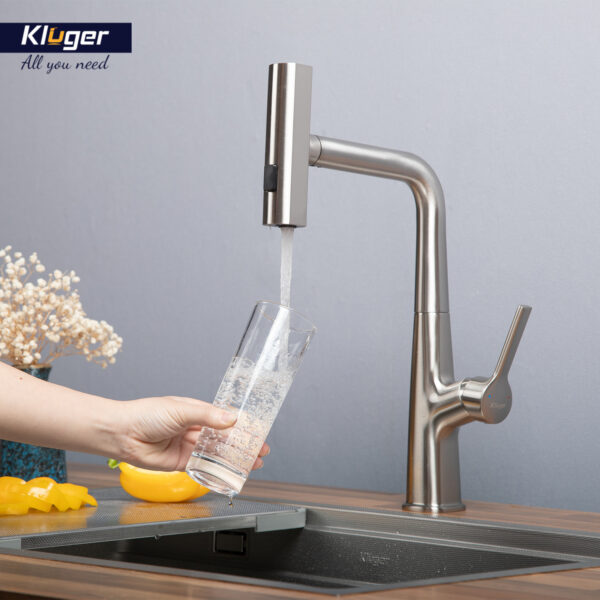 Vòi bếp nóng lạnh dây rút RAIN KLUGER KLF0018B / KLF0018S - 25