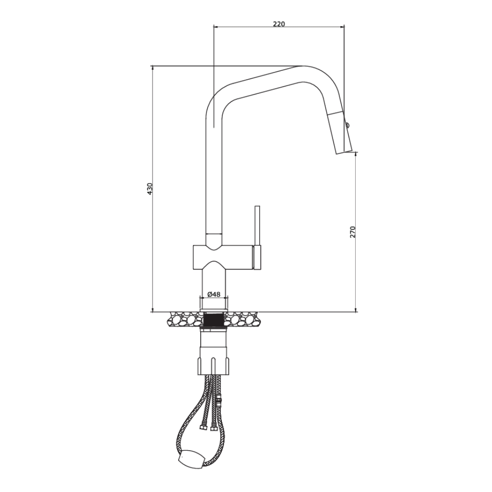 Vòi chậu bếp nóng lạnh dây rút STRONG KLUGER KLF0019C - 2