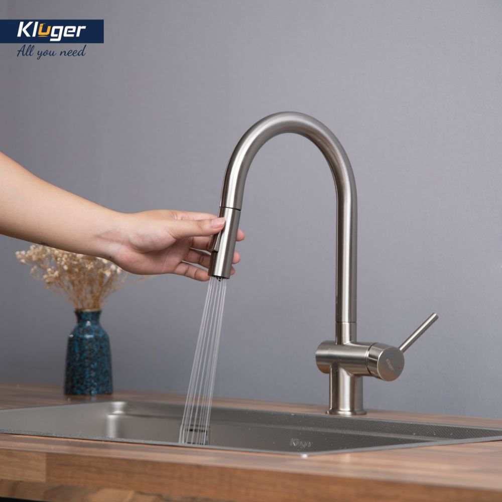 Vòi chậu bếp nóng lạnh dây rút RENE KLUGER KLF0008SS / KLF0008SC / KLF0008SB - 10
