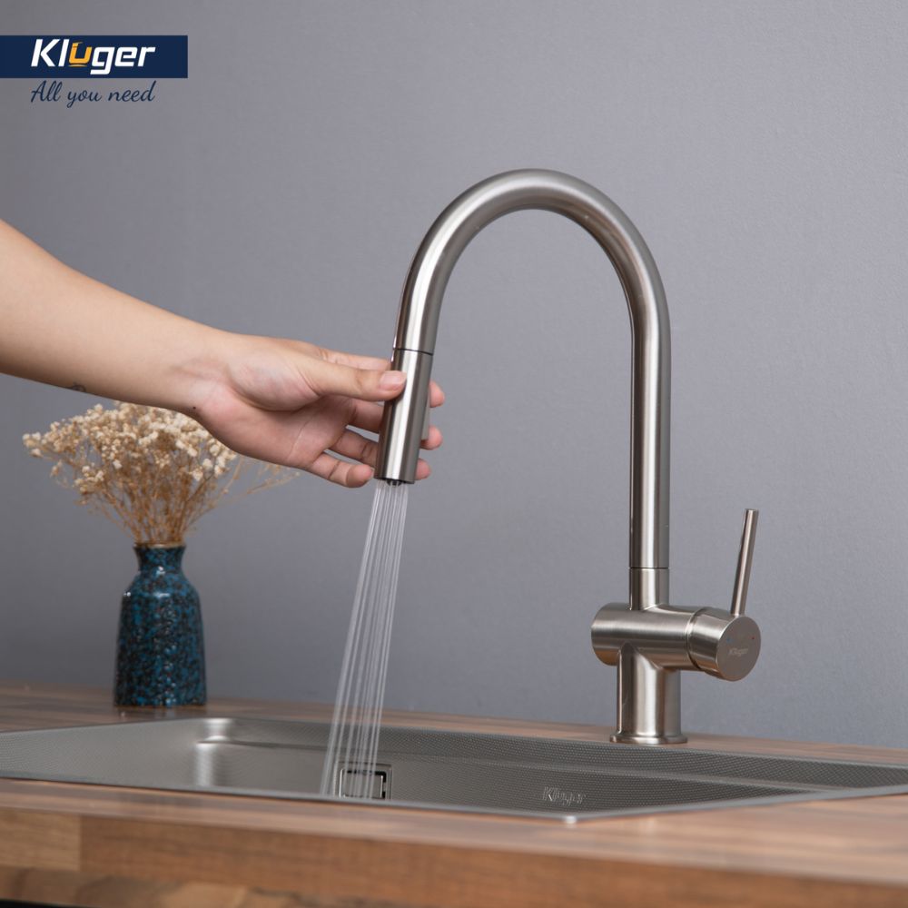 Vòi chậu bếp nóng lạnh dây rút RENE KLUGER KLF0008SS / KLF0008SC / KLF0008SB - 13