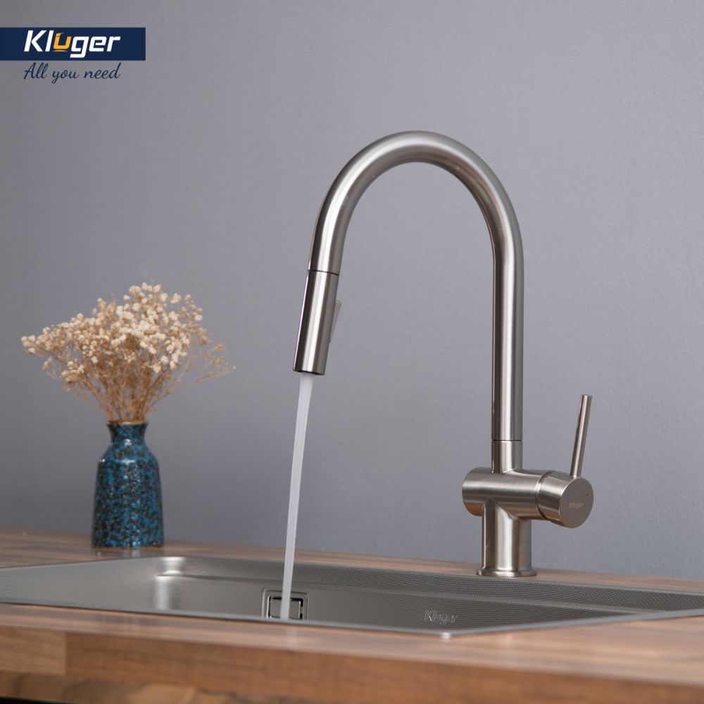 Vòi chậu bếp nóng lạnh dây rút RENE KLUGER KLF0008SS / KLF0008SC / KLF0008SB - 14