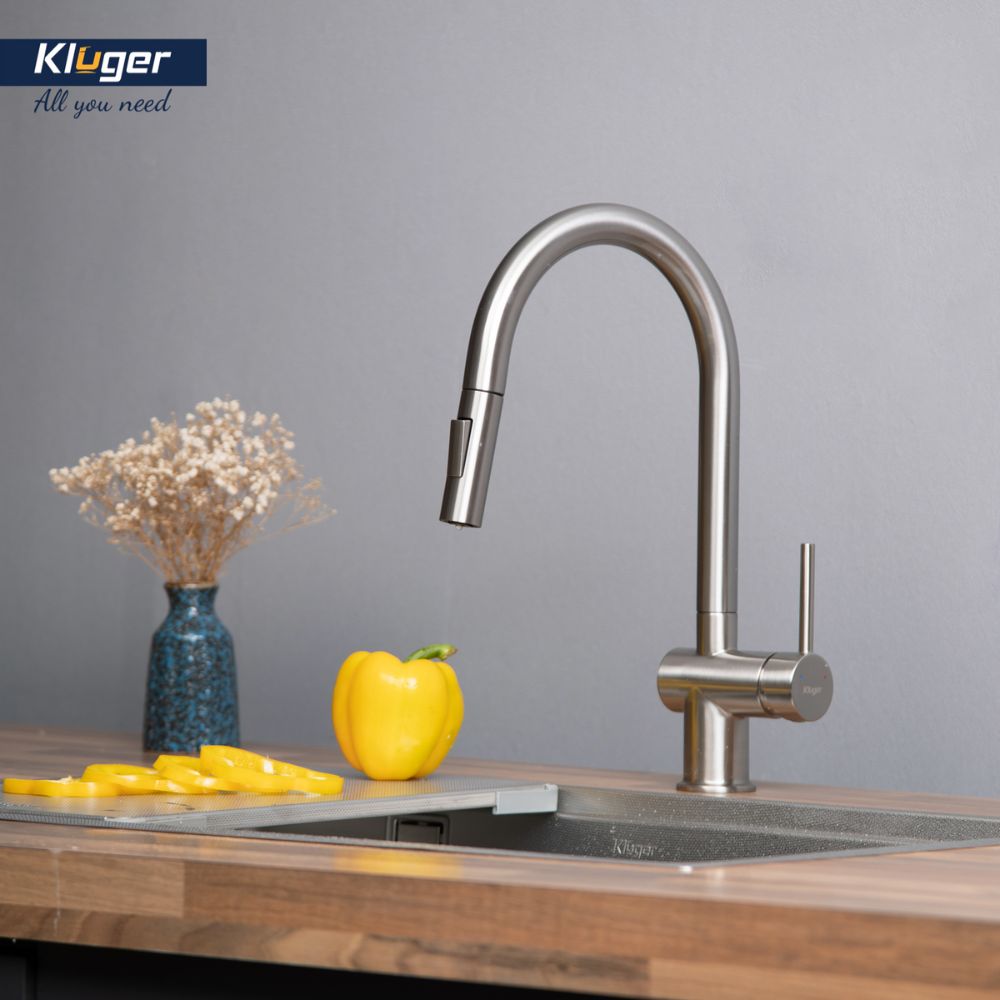 Vòi chậu bếp nóng lạnh dây rút RENE KLUGER KLF0008SS / KLF0008SC / KLF0008SB - 15