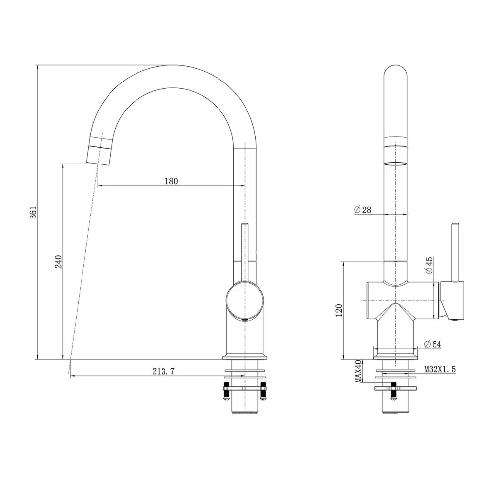 Vòi chậu bếp nóng lạnh RENE KLUGER KLF0021C - 2