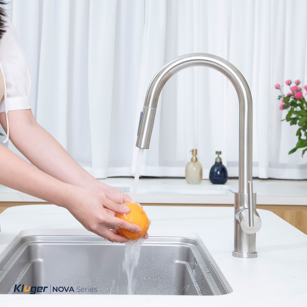 Vòi chậu bếp nóng lạnh dây rút NOVA KLUGER KLF0030S - 4