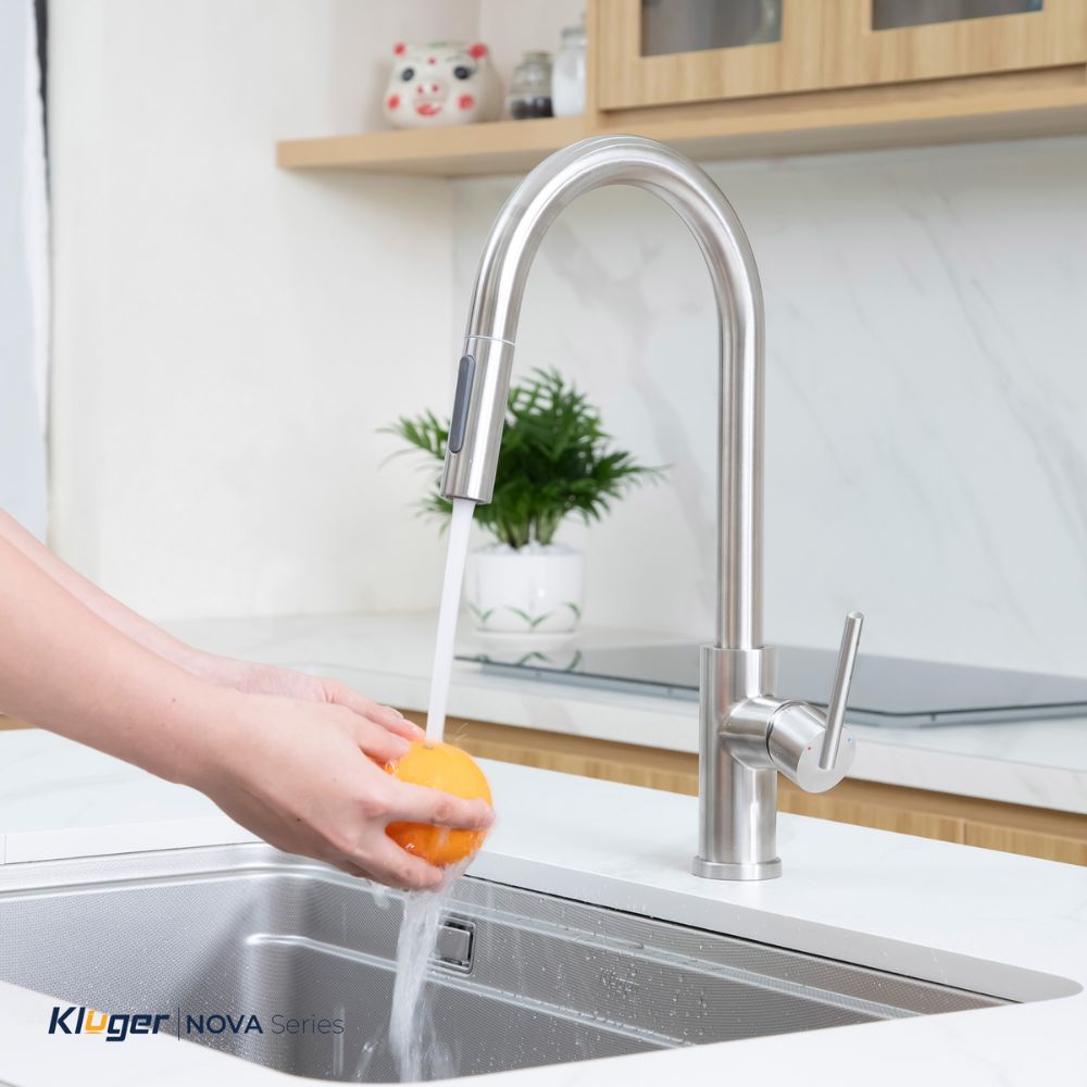 Vòi chậu bếp nóng lạnh dây rút NOVA KLUGER KLF0030S - 5