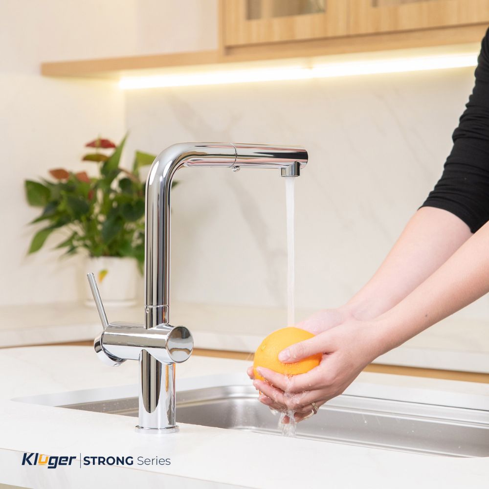 Vòi chậu bếp nóng lạnh dây rút STRONG KLUGER KLF0034C - 7