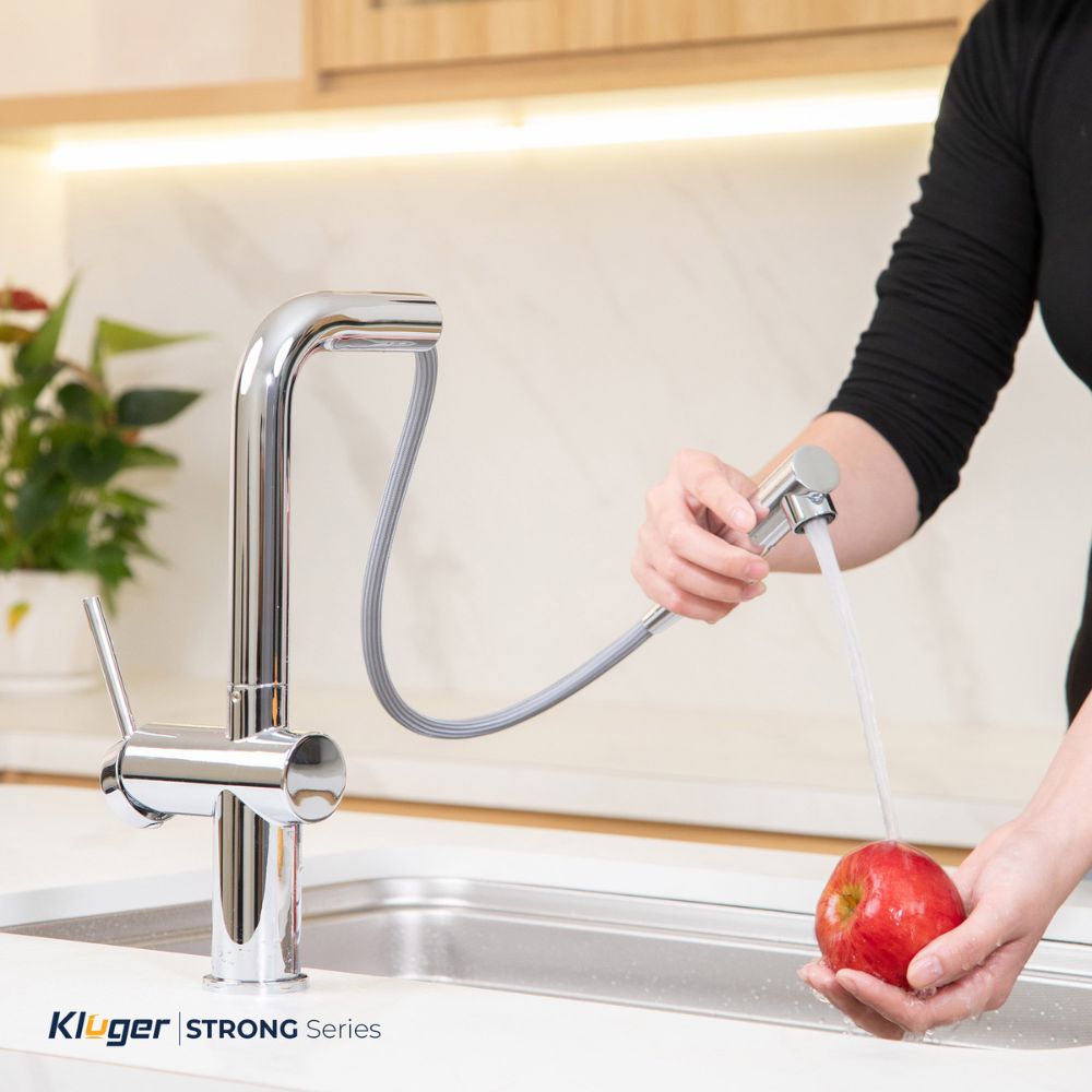 Vòi chậu bếp nóng lạnh dây rút STRONG KLUGER KLF0034C - 8