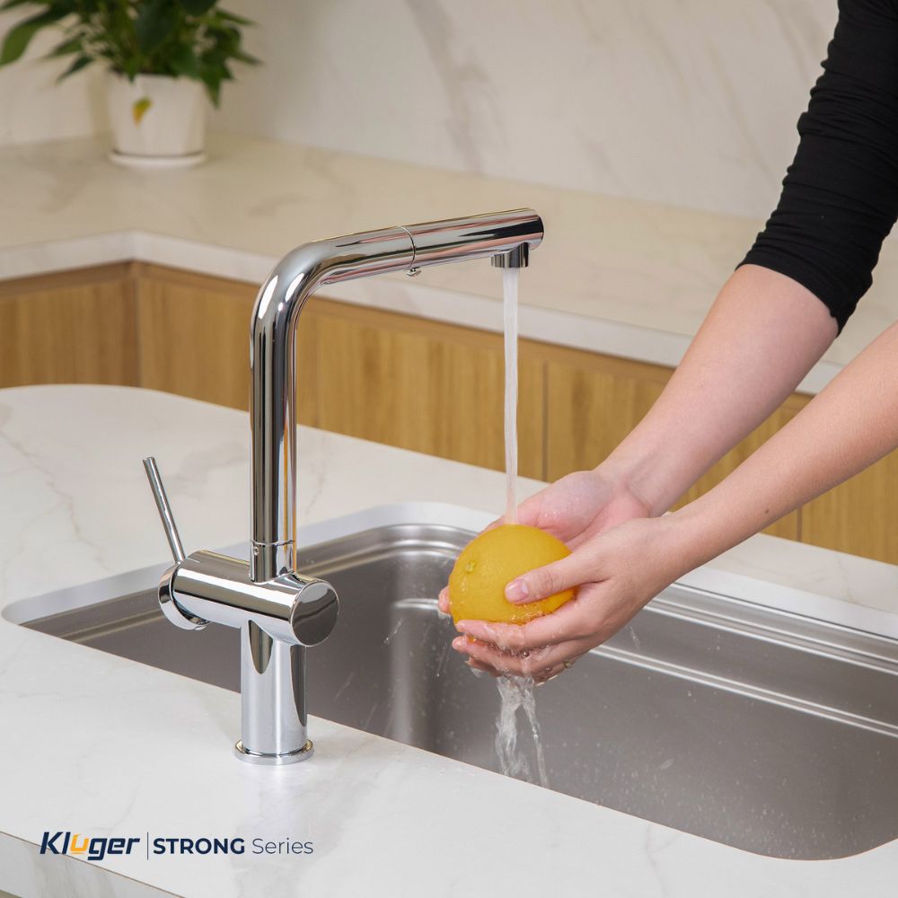 Vòi chậu bếp nóng lạnh dây rút STRONG KLUGER KLF0034C - 9