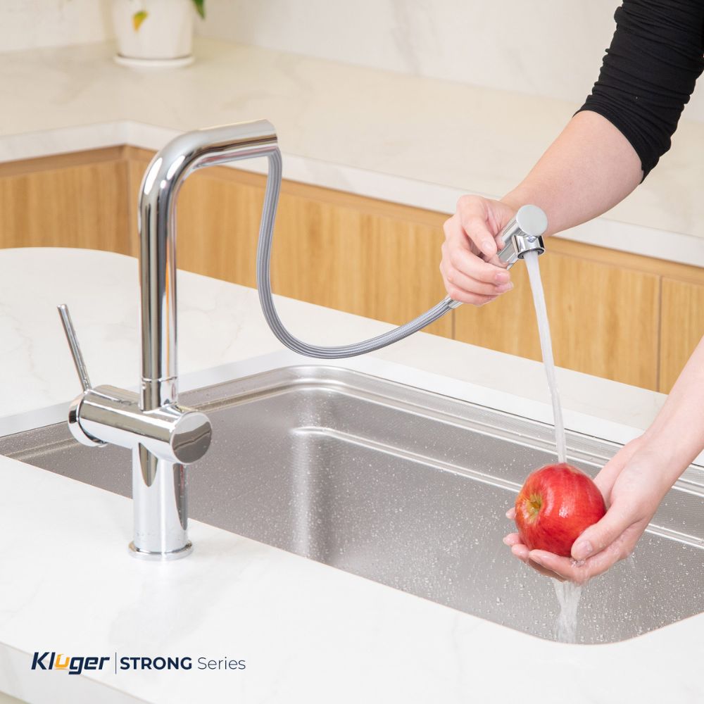 Vòi chậu bếp nóng lạnh dây rút STRONG KLUGER KLF0034C - 13