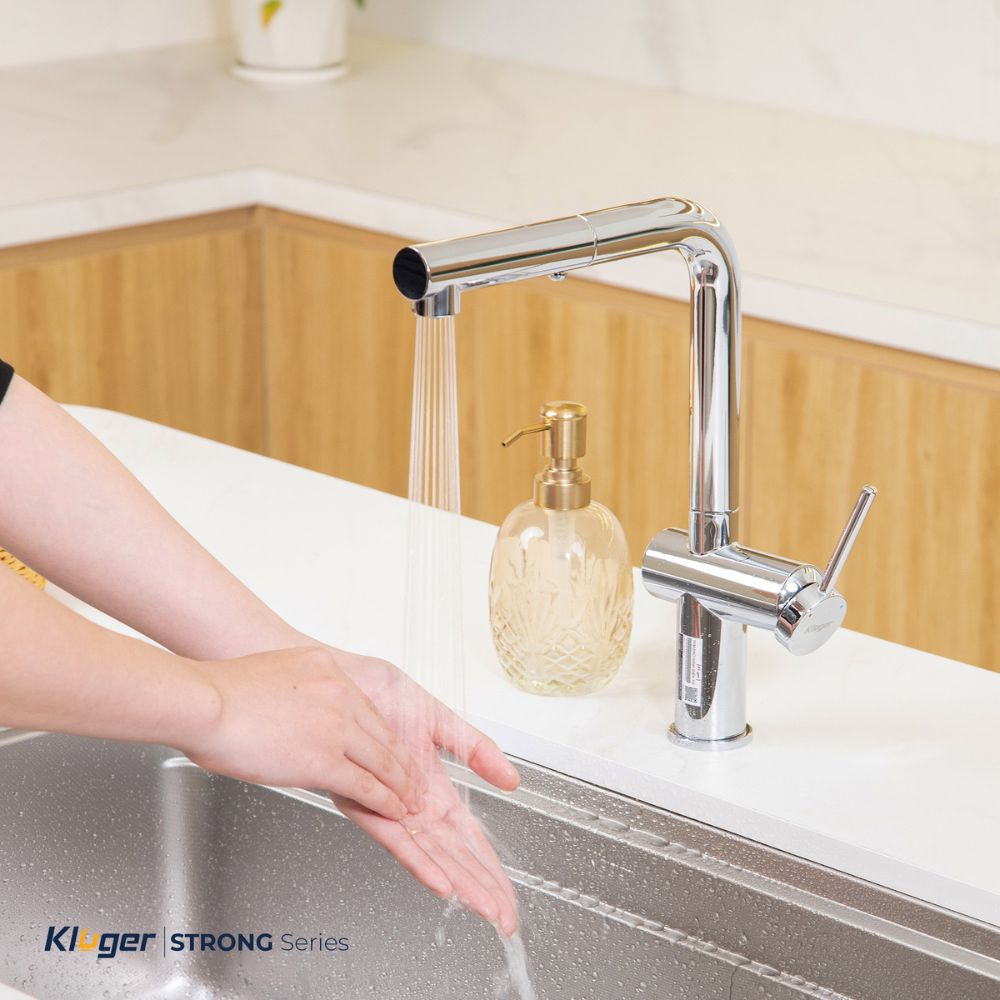 Vòi chậu bếp nóng lạnh dây rút STRONG KLUGER KLF0034C - 16