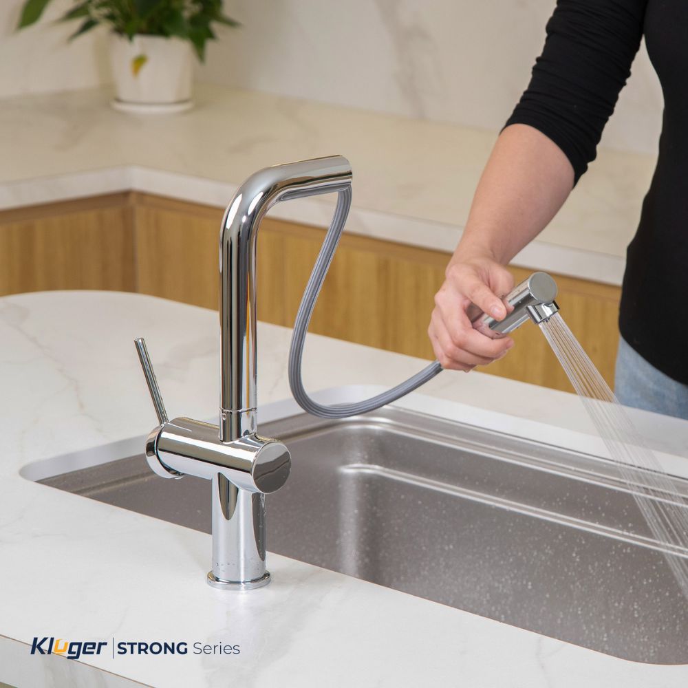 Vòi chậu bếp nóng lạnh dây rút STRONG KLUGER KLF0034C - 17