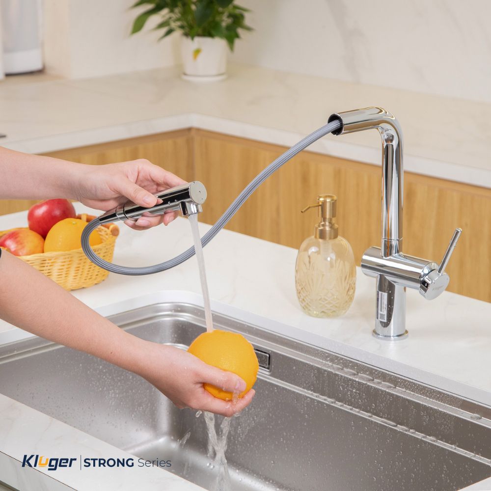 Vòi chậu bếp nóng lạnh dây rút STRONG KLUGER KLF0034C - 19