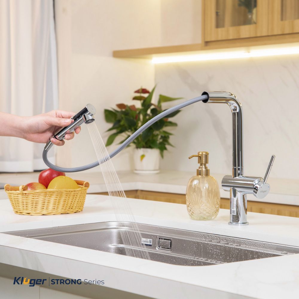 Vòi chậu bếp nóng lạnh dây rút STRONG KLUGER KLF0034C - 20
